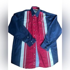 Men's Vintage 90's Roper Brushpopper Western 80s 90s Blue Shirt XXL 2XL EUC